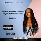 Ready to Ship Crown 22” HD 6x6  Lace Closure Virgin Waterwave Hair