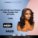 Ready to Slay Crown 16" 6x6 HD Lace Closure Virgin Straight Hair (STYLED)