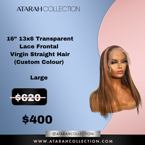 Ready to Slay Crown 16" 13x6 Transparent  Lace Frontal Virgin Straight Hair
