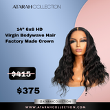 14” HD 6x6 Virgin Bodywave Factory Made Crown