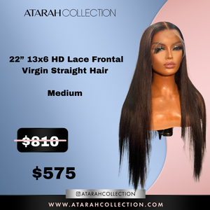 Ready to SLAY Crown 22” HD 13x6 Lace Frontal Virgin Straight Hair