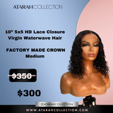 Ready to Ship Crown 10” HD  5x5  Lace Closure Virgin Waterwave Hair