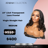 Ready to Ship Crown 14" 13x4 Lace Frontal Virgin Straight Hair