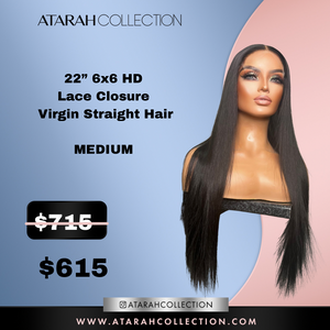 Ready to Slay Crown 22” 6x6 HD Lace Closure Virgin Straight Hair