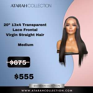 Ready to Ship Crown 20" 13x4 Lace Frontal Virgin Straight Hair